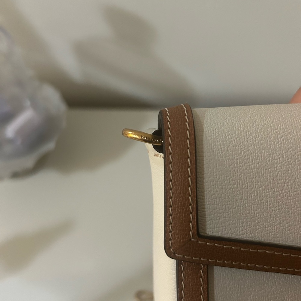kate spade Cream and Brown Leather Flap Crossbody with Gold Hardware - Picture 5 of 10
